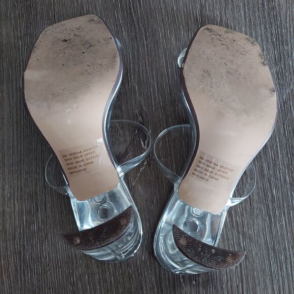 Women's XOXO Verena Dress Sandals Clear Slip On Heels Size 6 - Picture 8 of 11